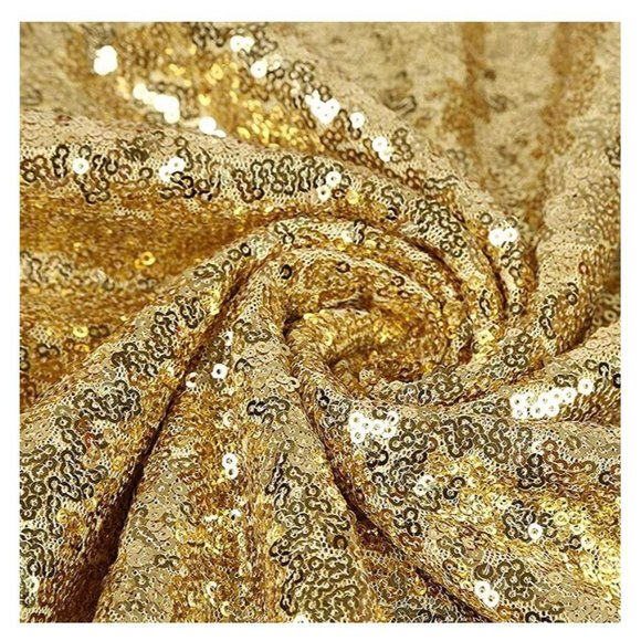 Gold Sequin Tablecloth 60x120 inch Wedding Linen Party Decor ~ New - Picture 3 of 3